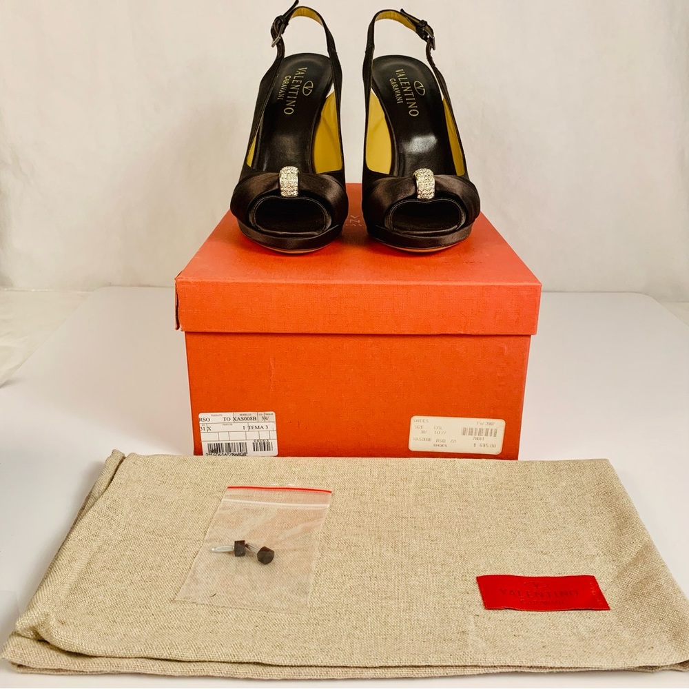 Valentino Slingback Brown Pumps Size 38.5 - Picture 10 of 10